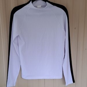 Athleta White Ribbed Top.  Large.